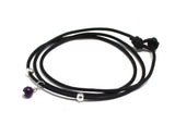 Deep Purple Amethyst Stone Sterling Silver Charm Leather Wrap Bracelet & Necklace