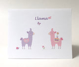 All purpose Llama cards PDF downloads printable cards for birthdays, invitations, cards for kids, teachers and students