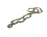 Labradorite Genmstone Necklace , Tree of Life, Labyrinth Chakra Healing Crystals Jewelry , Face Mask Lanyard , Mask Holder