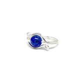 Denim blue lapis lazuli ring, blue gemstone ring, chakra ring, intuition ting, manifestation ring, evil eye ring, Celtic spiral  ring, couples ring, promise ring for girlfriend