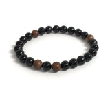 Black tourmaline gemstones writ mala beaded bracelet with sandalwood beads, Healing chakra mala bracelet, men fashion, Protection talisman, meditation prayer beads