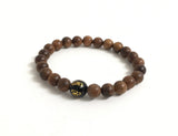Yoga bracelet, mala beads, OM bracelet, mantra onyx gemstone and sandalwood healing bracelet for mindfunlness, prayer, zen meditation, Balance , protection chakra bracelet for men