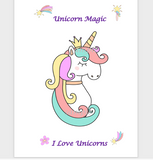 Unicorn poster, Unicorn Magic I love Unicorns Paoter for Download, Unicorn art print, PDF download art card