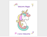 Ready to Print Unicorn poster, Unicorn art print, PDF download art card, Unicorn Magic I love unicorns posters
