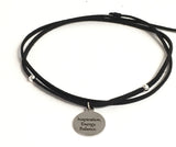 Inspiring Inspiration Energy Balance stainless steel pendant sterling silver beads Leather choker necklace bracelet anklet