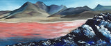 The Red Lagoon - Original Acrylic Landscape Painting on Canvas (30" x 10" x 1.5")
