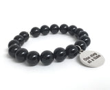 One Step At A Time Inspirational Chakra Healing Stones Mala Bracelet, stainless steel charm bracelet for men and women