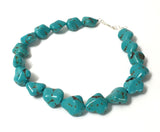 Chunky turquoise magnesite necklace Athenais Chakra Jewelry