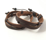Couples bracelets, Athénaïs Jewelry chakra jewelry, Brown leather bracelet with onyx gemstones, adjustable leather bracelet for men, mens fashion