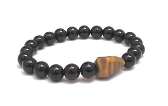 Men Beaded Bracelet, Tiger Eye Onyx Energy Healing Crystals, Men Mala Bracelet Chakra Yoga Bracelet Talisman Boho Jewelry Men Gifts under 30