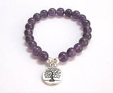 Amethysts Bracelet, Silver Tree of Life Bracelet , Worry Beads, Meditation. Meaningful. Inspirational Jewelry Athenais Emporium