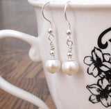 Love. Happiness. White Pearl Dangles