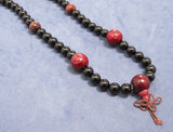 108 Beads Japa Mala - Onyx, Tiger's Eyes, Buddha Lotus Wood Bead