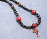 108 Beads Japa Mala - Onyx, Tiger's Eyes, Buddha Lotus Wood Bead Worry Beads