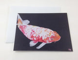 All purpose Koi Fish note card, gift card, invitation card, thank you card for birthdays and weddings 
