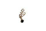 Artistic handcrafted brass ear climber, ear cuff with onyx gemstone, chakra earring, chakra healing crystal jewelry