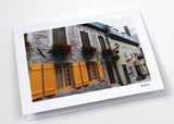 Blank greeting card of Old Quebec, Quebec, Canada , French Yellow historic house photograph on card for holidays, birthdays, invitations, weddings, anniversary