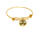 Celtic charm gold bracelet, Celtic Pendant bangle bracelet with Triskele charm  for women and men, Celtic jewelry, Talisman jjewelry, Triple spirals, 3 elements spiritual growth, eternity love
