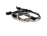Onyx stones charms Celtic Infinity Knot leather bracelet, couples bracelet , Scottish symbol jewelry, Irish jewelry, Large bold infinity endless love know pendant bracelet for men and women