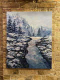 Winter's Cheer - Original Acrylic Landscape Painting on Canvas (24" x 30" x 1")