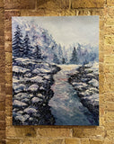 Winter's Cheer - Original Acrylic Landscape Painting on Canvas (24" x 30" x 1")
