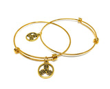Irish symbol, Celtic symbol  gold charm gold bracelet, Celtic Pendant bangle bracelet with Triskele charm  for women and men, Celtic jewelry, Talisman jjewelry, Triple spirals, 3 elements spiritual growth
