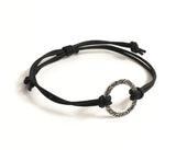 Celtic Spirals Infinity pendant Leather Bracelet with sterling silver heart charm couples bracelets
