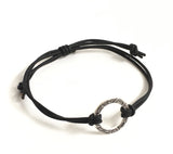 Celtic Spirals Infinity Circle Leather Bracelet