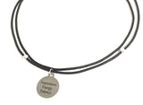 Inspiration Energy Balance stainless steel pendant sterling silver beads Leather choker necklace bracelet Athenais Jewelry