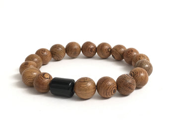 Meditation worry beads mala bracelet obsidian sandalwood chakra heaing bracelet