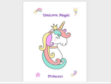 Unicorn Magic Princess Art Print for download, ready to print unicorn poster , DIY home decor wall art for children room and nurseries